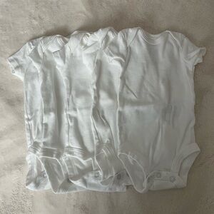 NWOT Carters Newborn White Short Sleeve Bodysuits